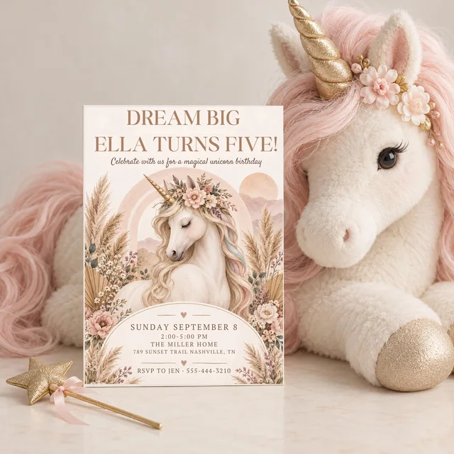 Boho Unicorn — actual QDP Etsy listing image