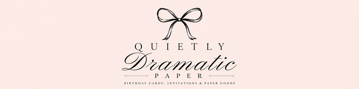 Quietly Dramatic Paper — original bow and script logo